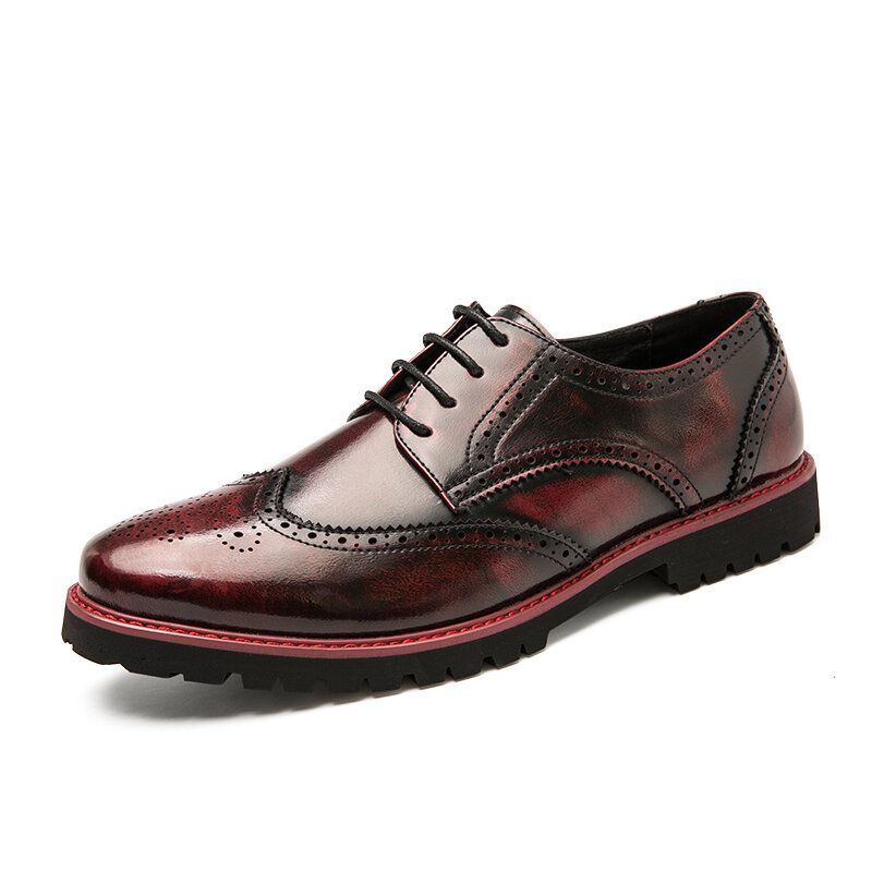 Män Brogue Craved Retro Gentleman Dress Shoes