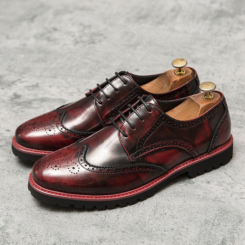 Män Brogue Craved Retro Gentleman Dress Shoes