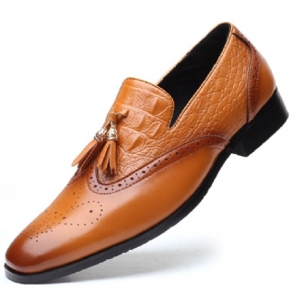 Män Brogue Tofs Decor Klänning Loafers Slip On Business Casual Formell Skor