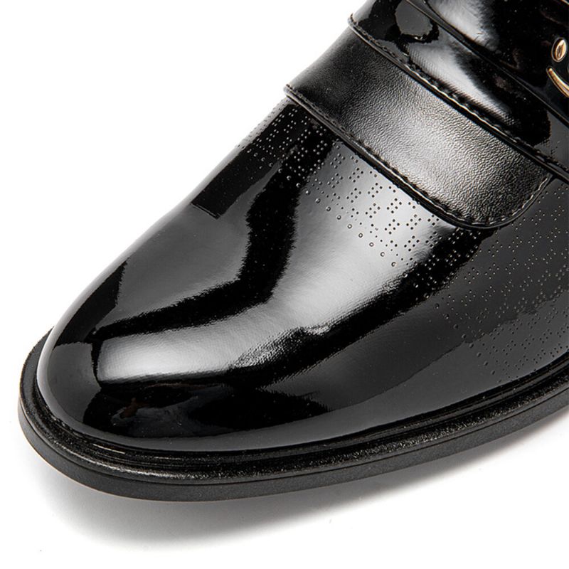 Män Kort Spetsad Tå Halkfri Skarvning Slip On Business Dress Shoes