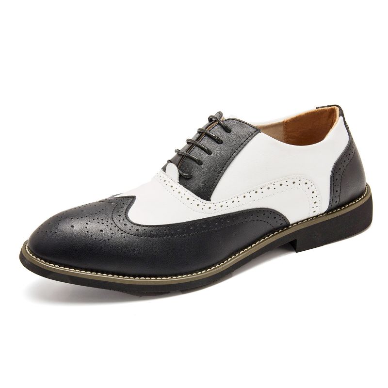 Män Läder Vintage Brogue Graverade Brittiska Snörning Business Dress Skor