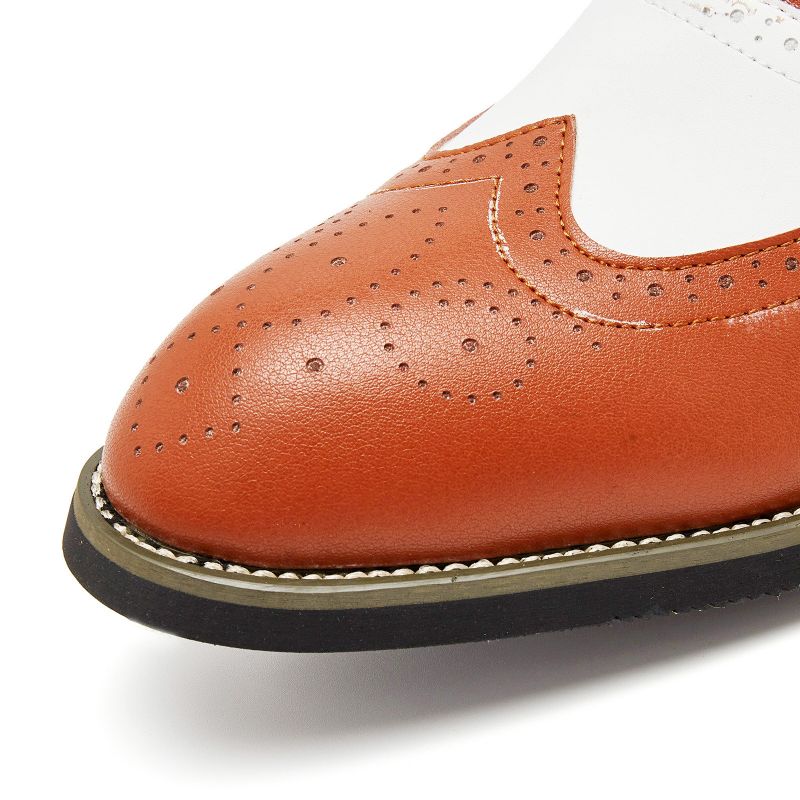 Män Läder Vintage Brogue Graverade Brittiska Snörning Business Dress Skor