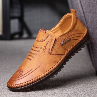 Män Microfiber Läder Halkbeständig Mjuk Sula Casual Business Loafers