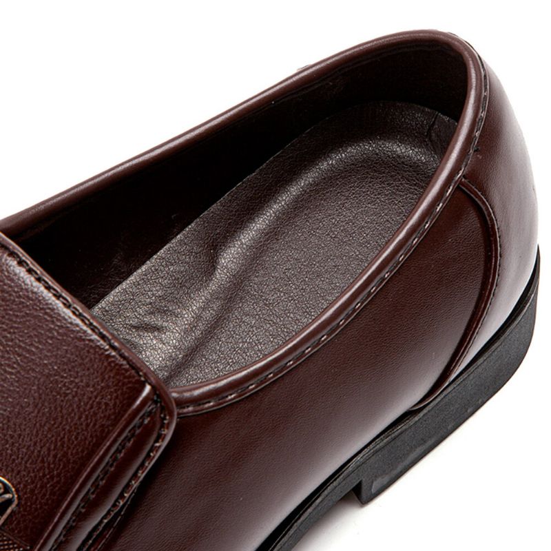 Män Microfiber Mjukt Läder Slip-on Slitbeständiga Casual Comfy Business Skor