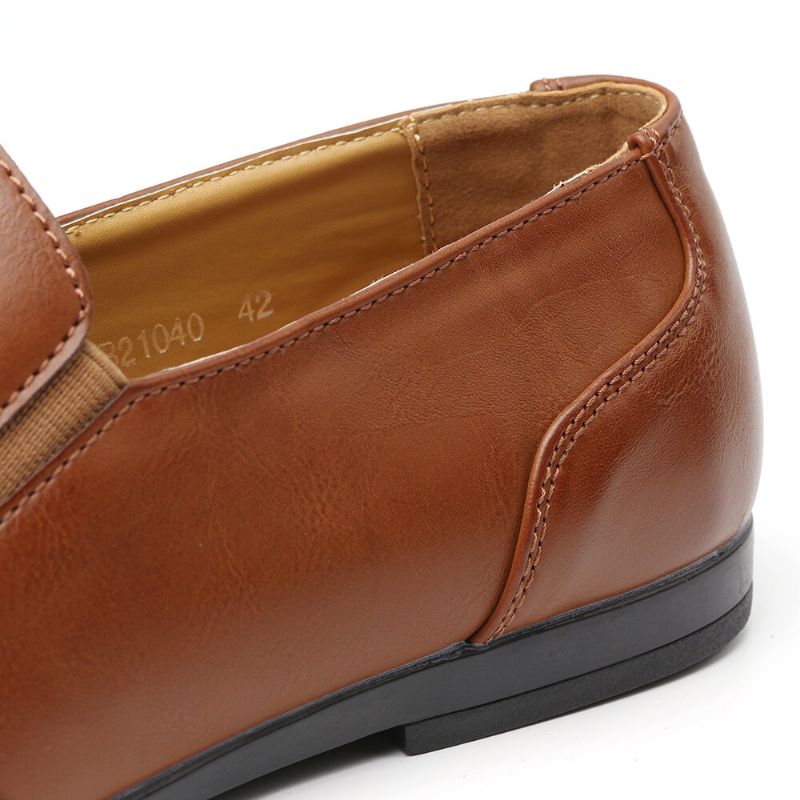 Män Non Slip Tofs Dekoration Slip On Casual Läder Oxfords