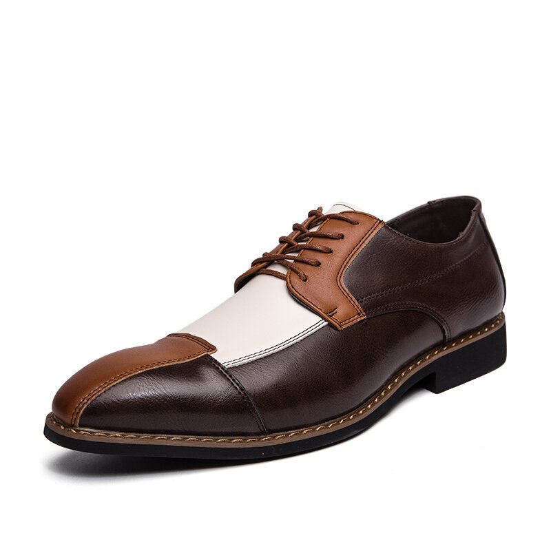 Män Pu Läder Snygga Oxfords Business Dress Skor