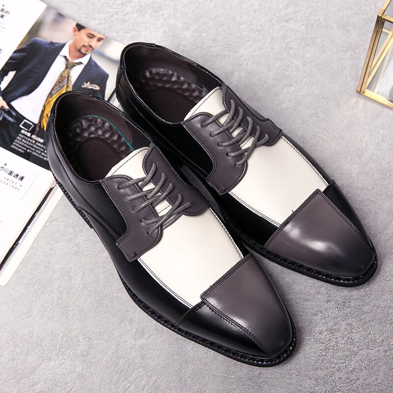 Män Pu Läder Snygga Oxfords Business Dress Skor