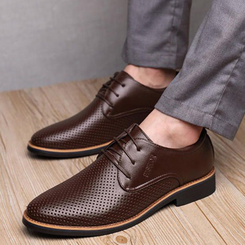 Microfiber Andas Ihåliga Business Casual Oxfords