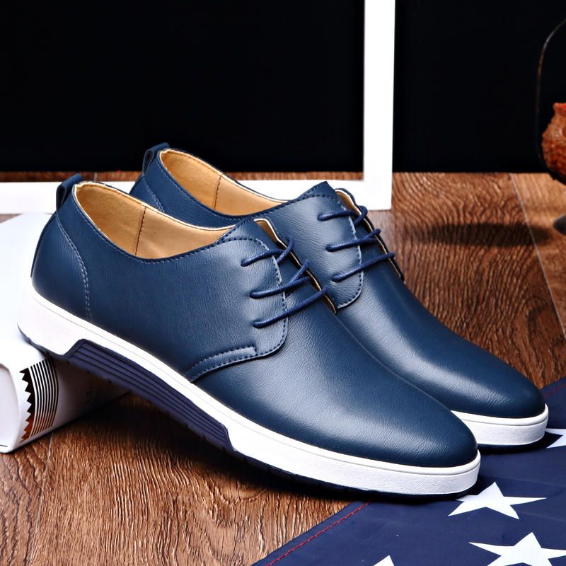 Mjukt Läder Casual Business Office Flat Oxfords