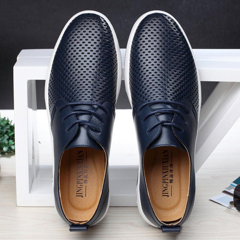 Mjukt Läder Casual Business Office Flat Oxfords