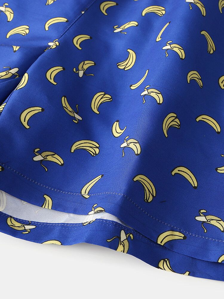 Banantryck För Män Med Elastiska Midja Strandshorts