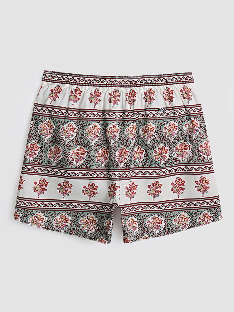 Blommönster För Män Vintage Style Mysiga Korta Lätta Tunna Shorts