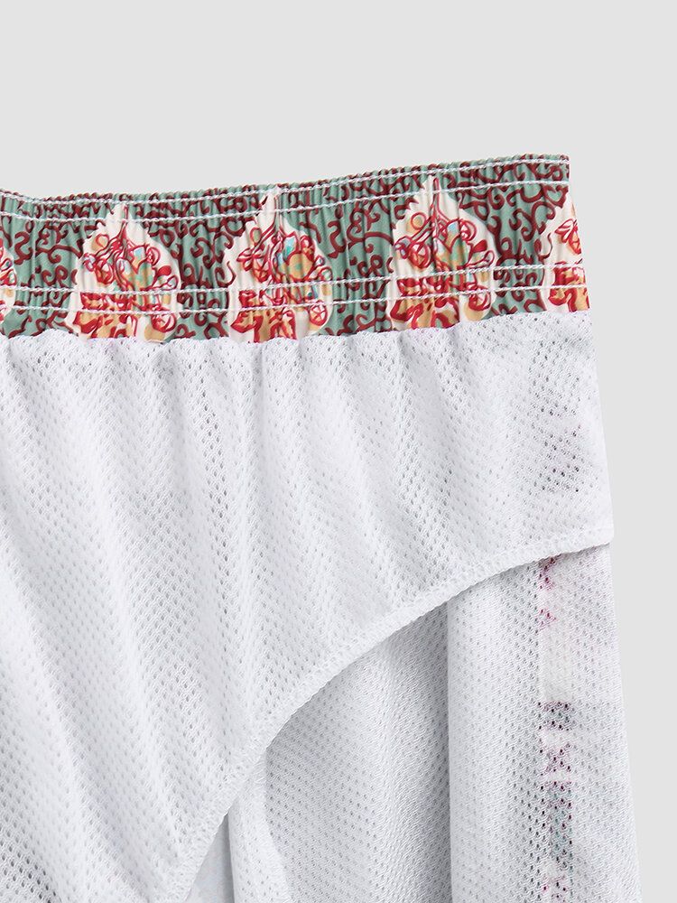 Blommönster För Män Vintage Style Mysiga Korta Lätta Tunna Shorts