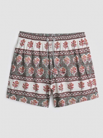 Blommönster För Män Vintage Style Mysiga Korta Lätta Tunna Shorts