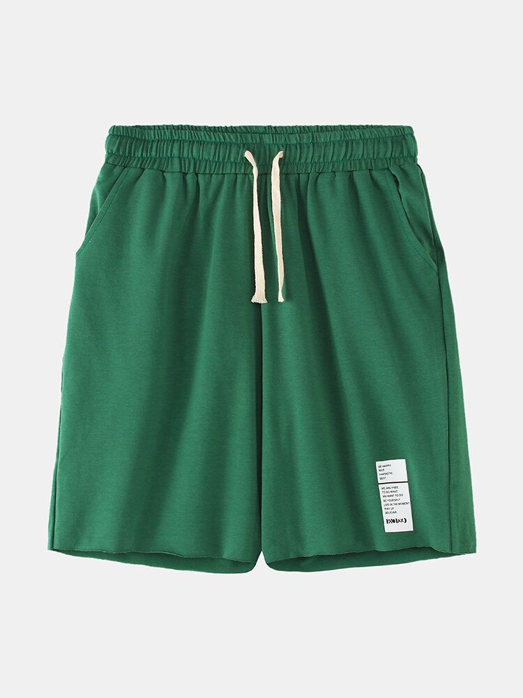 Enfärgad Etikett För Män Med Dragsko Ficka Hawaii Beach Board Shorts