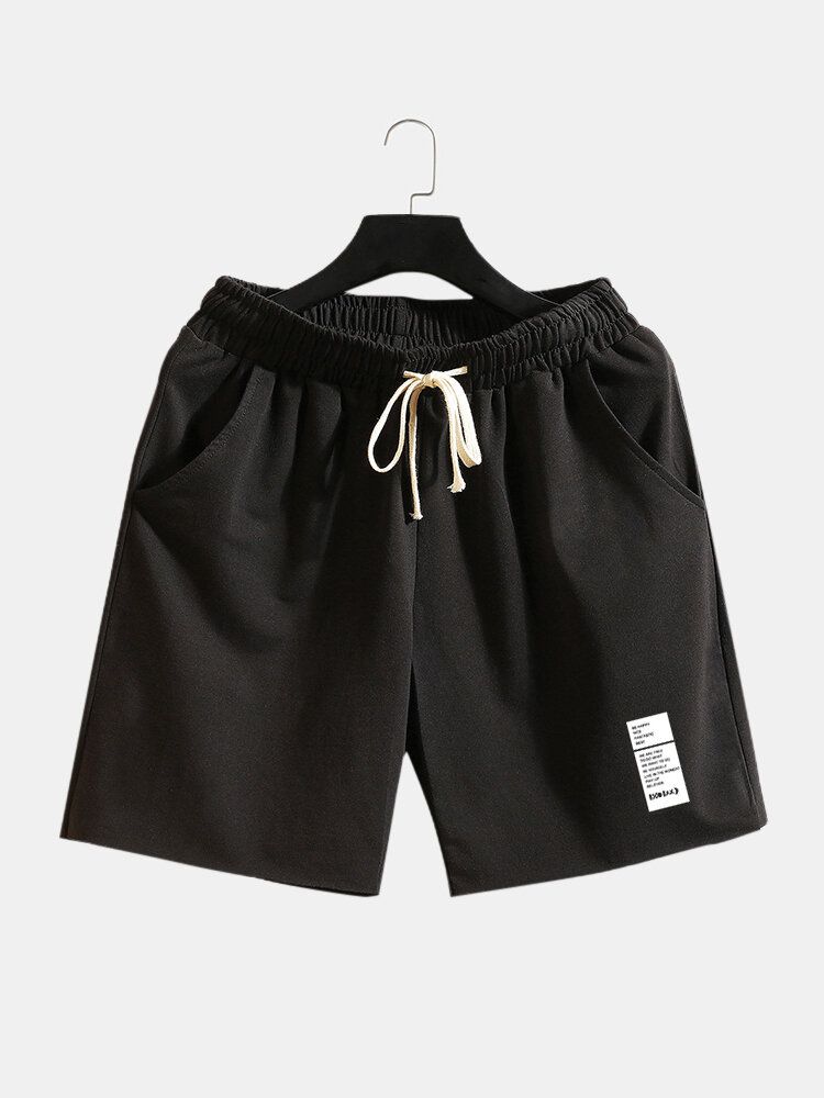 Enfärgad Etikett För Män Med Dragsko Ficka Hawaii Beach Board Shorts