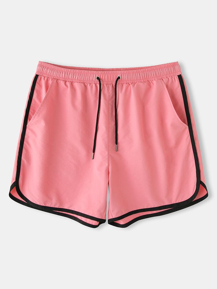 Enfärgade Herrfickor Dragsko Sport Loose Board Shorts Återvunna Joggingshorts