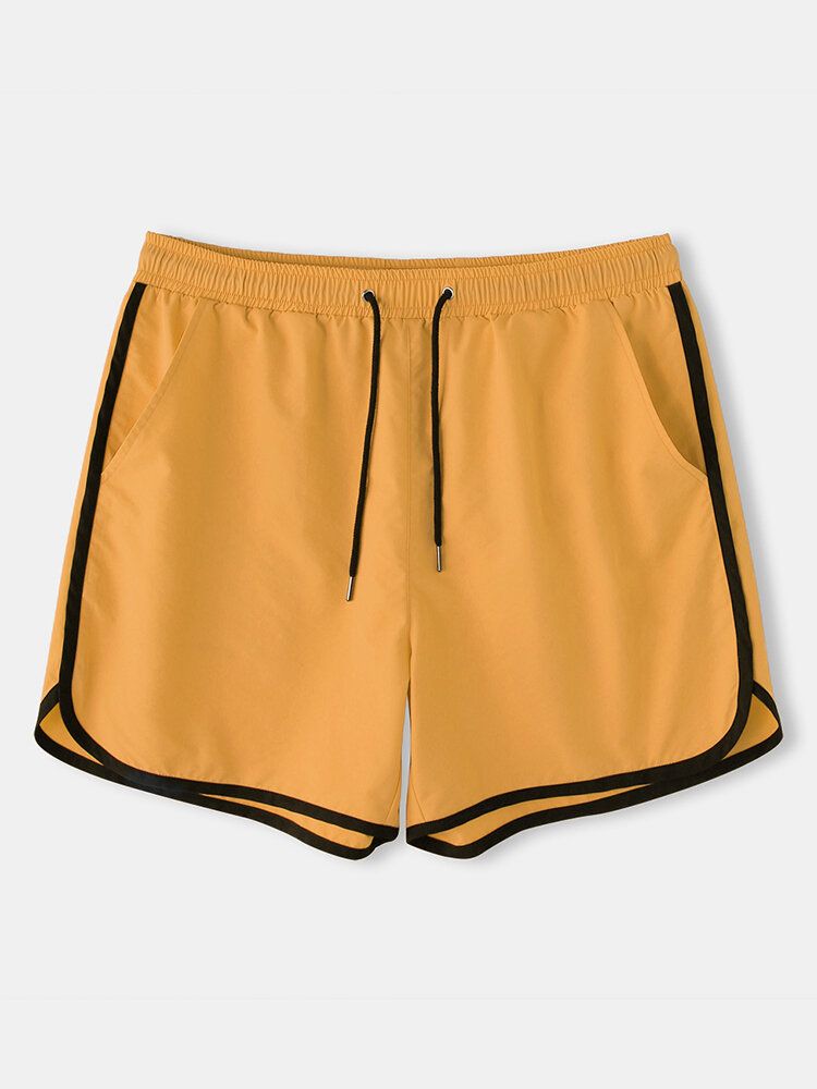 Enfärgade Herrfickor Dragsko Sport Loose Board Shorts Återvunna Joggingshorts