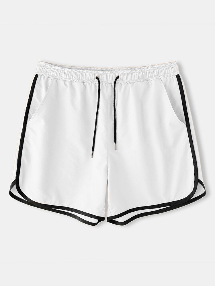 Enfärgade Herrfickor Dragsko Sport Loose Board Shorts Återvunna Joggingshorts