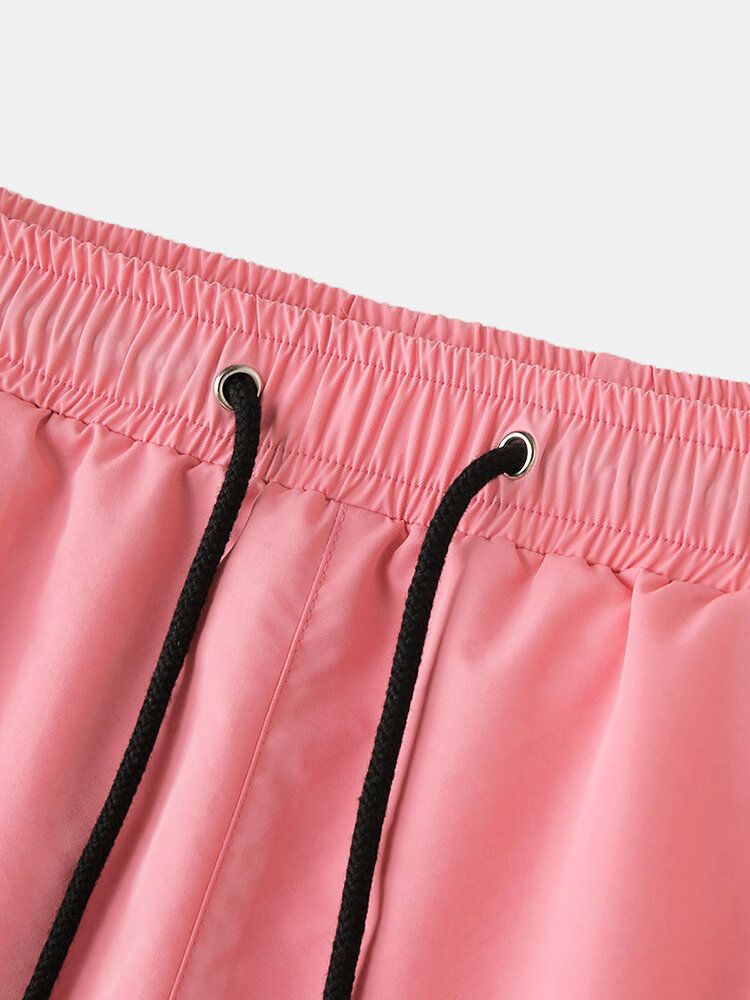 Enfärgade Herrfickor Dragsko Sport Loose Board Shorts Återvunna Joggingshorts