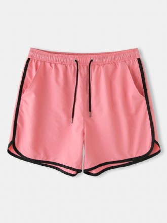 Enfärgade Herrfickor Dragsko Sport Loose Board Shorts Återvunna Joggingshorts