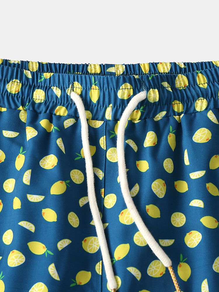 Herr Holiday Dot Funny Printing Snabbtorkande Mini Short Beach Shorts