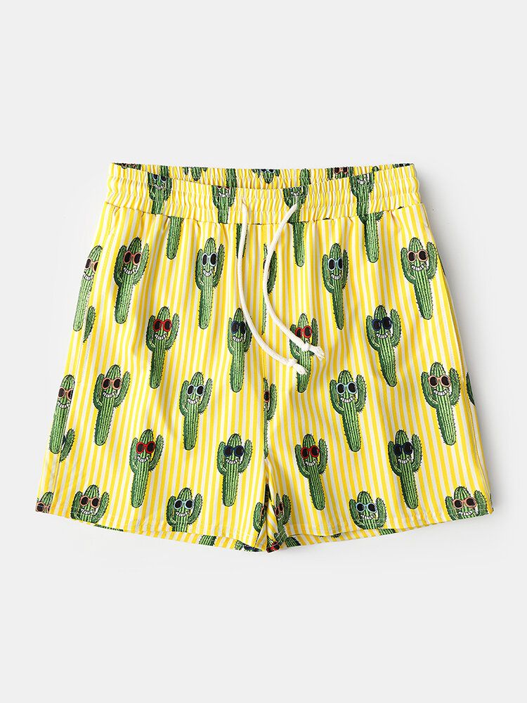 Herr Semester Andas Roligt Tryck Snabbtorkande Mini Short Beach Shorts