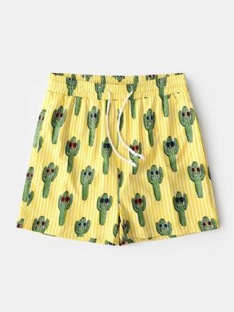 Herr Semester Andas Roligt Tryck Snabbtorkande Mini Short Beach Shorts