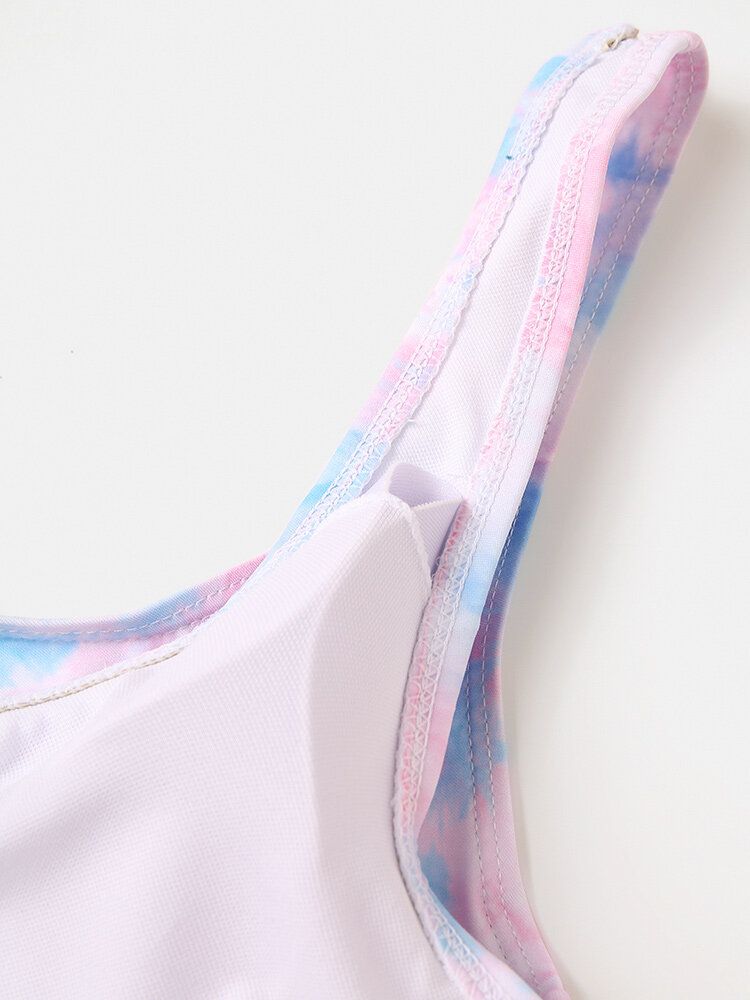 Kvinnor Tie-dye Print Breda Remmar Låg Midja Bikinis Baddräkt