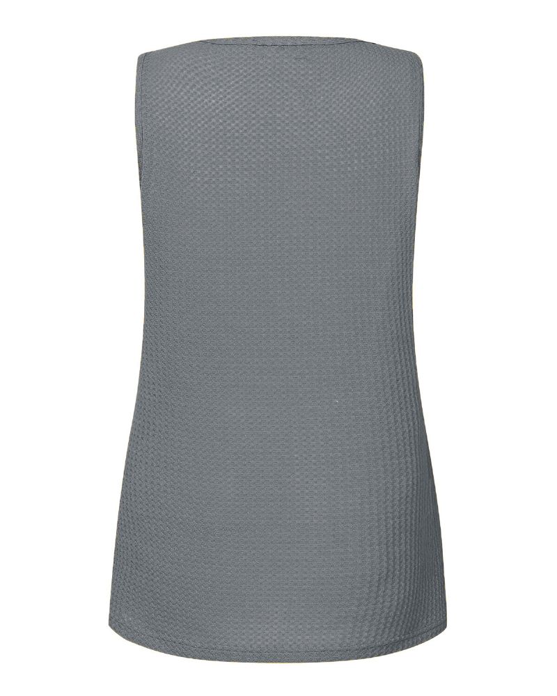 Ärmlös V-ringad Cami Solid Color Knit Daily Casual Linne