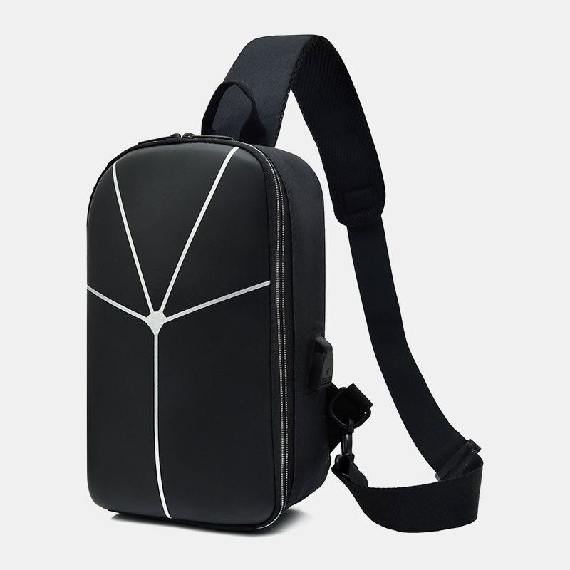 Herr Nylon Casual Outdoor Sport Enfärgad Bröstväska Crossbody-väska