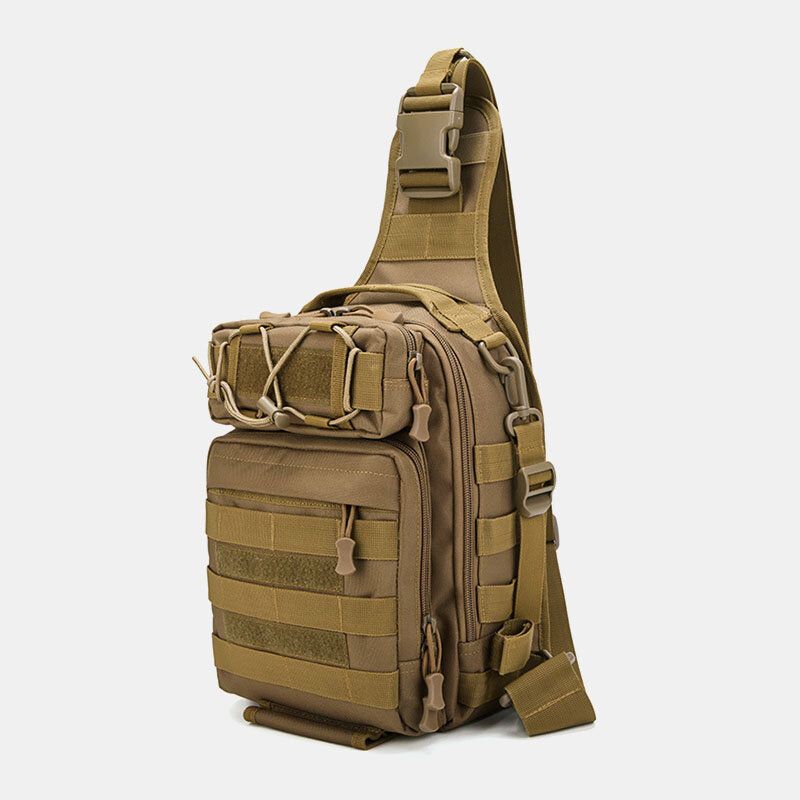 Herr Nylon Kamouflage Multifunktion Stor Kapacitet Utomhusfiske Crossbody-väskor Bröstväska Tactical Bag