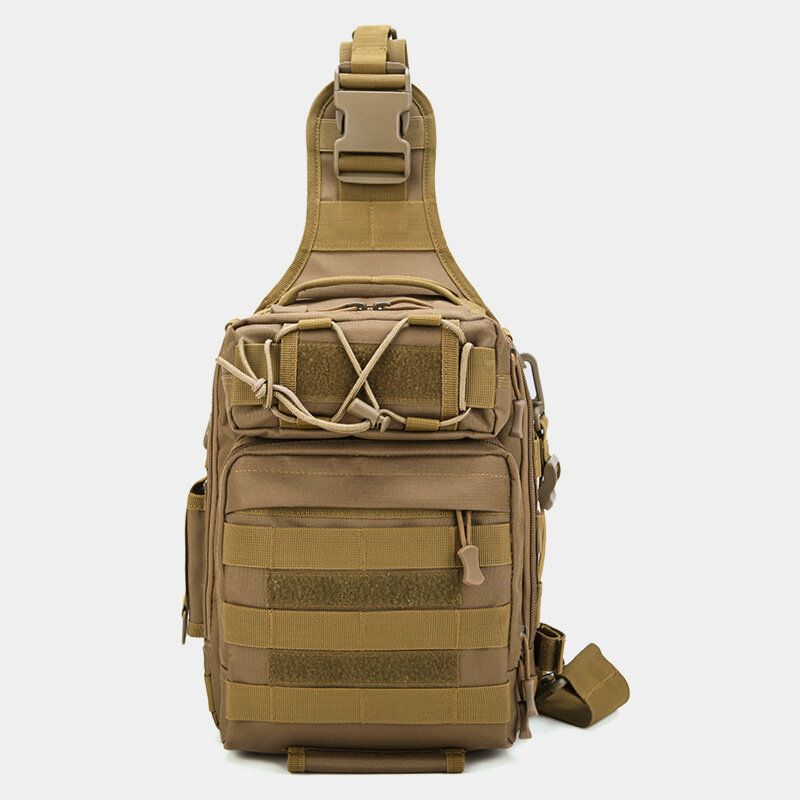 Herr Nylon Kamouflage Multifunktion Stor Kapacitet Utomhusfiske Crossbody-väskor Bröstväska Tactical Bag