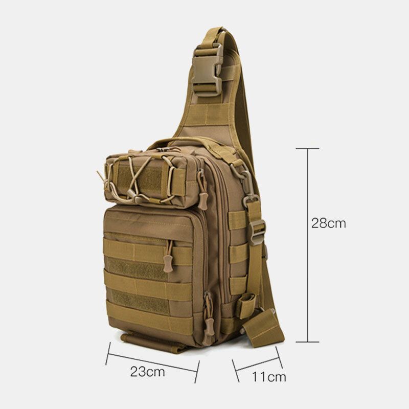 Herr Nylon Kamouflage Multifunktion Stor Kapacitet Utomhusfiske Crossbody-väskor Bröstväska Tactical Bag