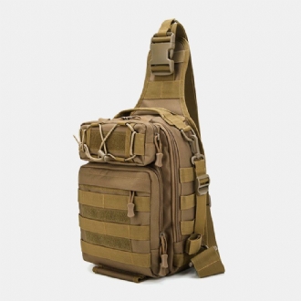 Herr Nylon Kamouflage Multifunktion Stor Kapacitet Utomhusfiske Crossbody-väskor Bröstväska Tactical Bag