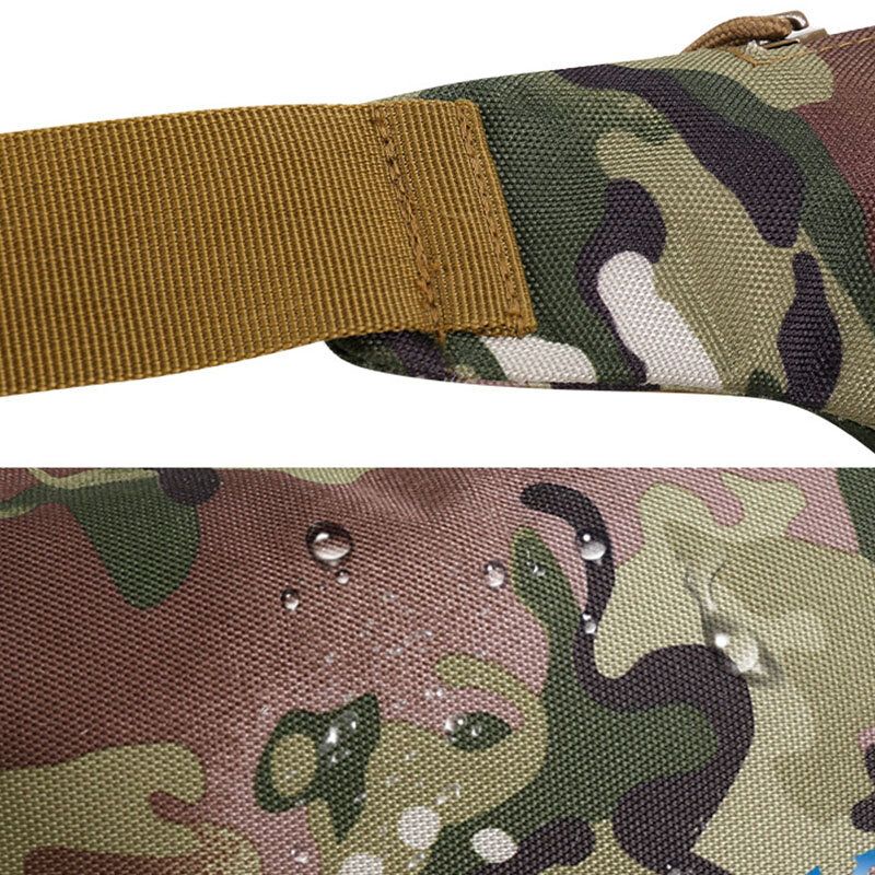 Herr Nylon Multi-carry Multi-pocket Outdoor Tactical Camouflage Riding Midjeväska Axelväska Bröstväska