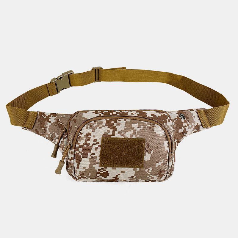 Herr Nylon Multi-carry Multi-pocket Outdoor Tactical Camouflage Riding Midjeväska Axelväska Bröstväska