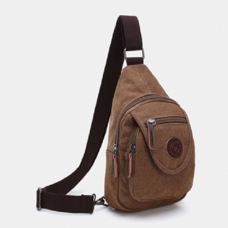 Herr Retro Canvas Bröstväska Med Hög Kapacitet Fritidskläder Resistant Waterproof Crossbody Bag Axelväska