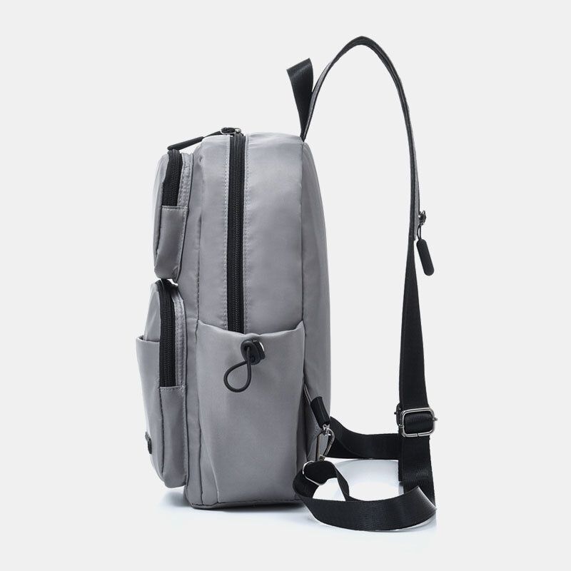 Herr Usb Laddning Multi-carry Flerlager Vattentät Crossbody Bag Bröstväska Sling Bag Ryggsäck