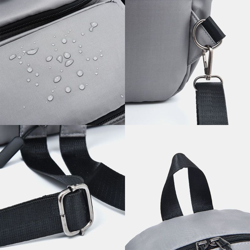 Herr Usb Laddning Multi-carry Flerlager Vattentät Crossbody Bag Bröstväska Sling Bag Ryggsäck