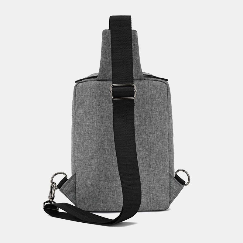 Män Oxford Bröstväska Med Stor Kapacitet Casual Multifunktionshörlurshål Design Crossbody-väska Axelväska