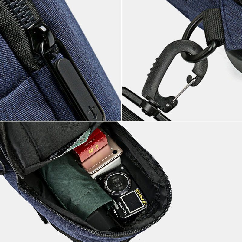 Män Oxford Vattentät Usb-laddningsväska Med Stor Kapacitet Messenger Crossbody-väska