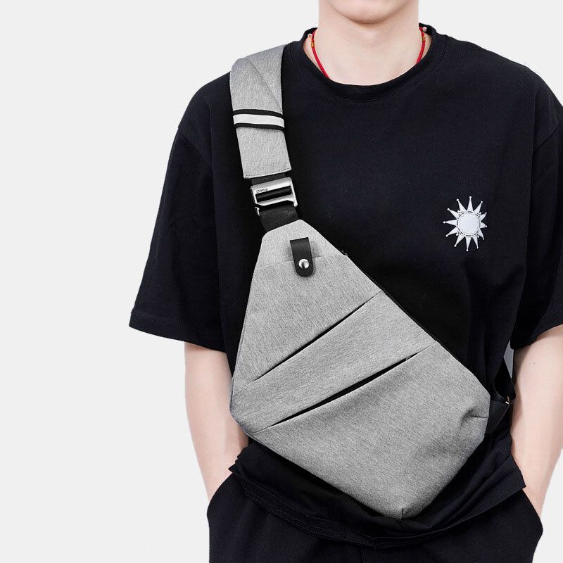 Män Tunn Stöldskyddsväska Multifunktion Vattentät Crossbody Bag Sling Bag Med Flera Fickor