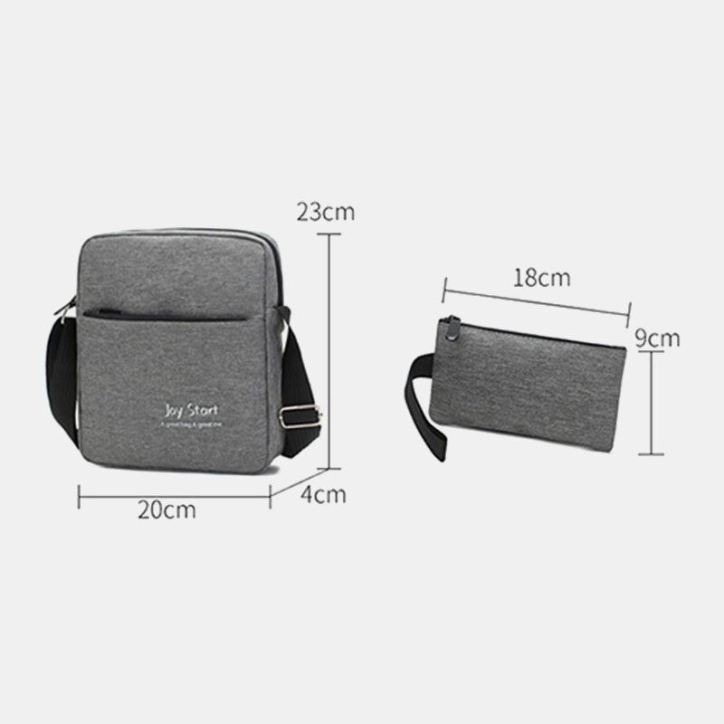 Herr 3st Nylon Usb-laddning Slitstark Mode Casual Laptopväska Ryggsäck Crossbody-väska Clutchväska