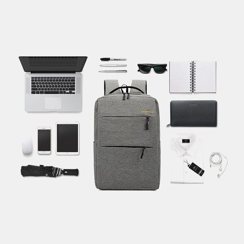 Herr 3st Nylon Usb-laddning Slitstarkt Mode Casual Laptopväska Ryggsäck Crossbody-väska Clutchväska