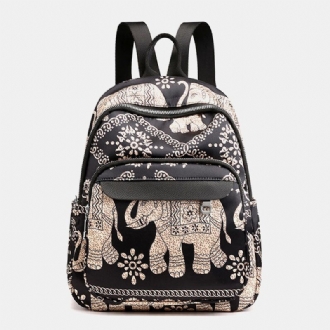 Kvinnor Casual Ryggsäck Resväska Animal Flower Printed Bag