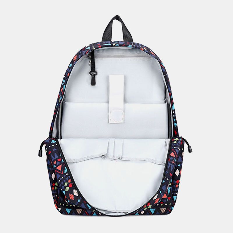 Kvinnor Vattentät Bohemian Printed National Backpack Skolväska