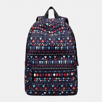 Kvinnor Vattentät Bohemian Printed National Backpack Skolväska