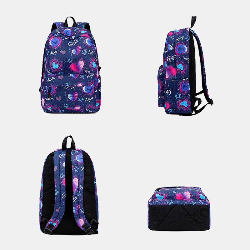 Love Pattern Skolväska Laptop Ryggsäck Ryggsäck Daypack