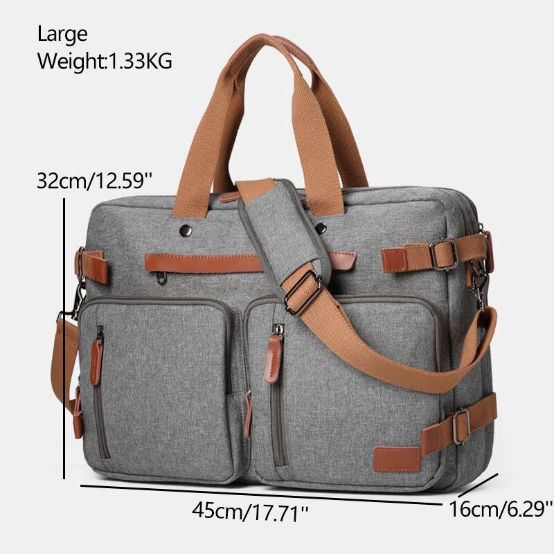 Män Casual Multicarry Stor Kapacitet 156/17 Tums Bärbar Datorväska Ryggsäck Crossbody-väska Med Flera Fickor